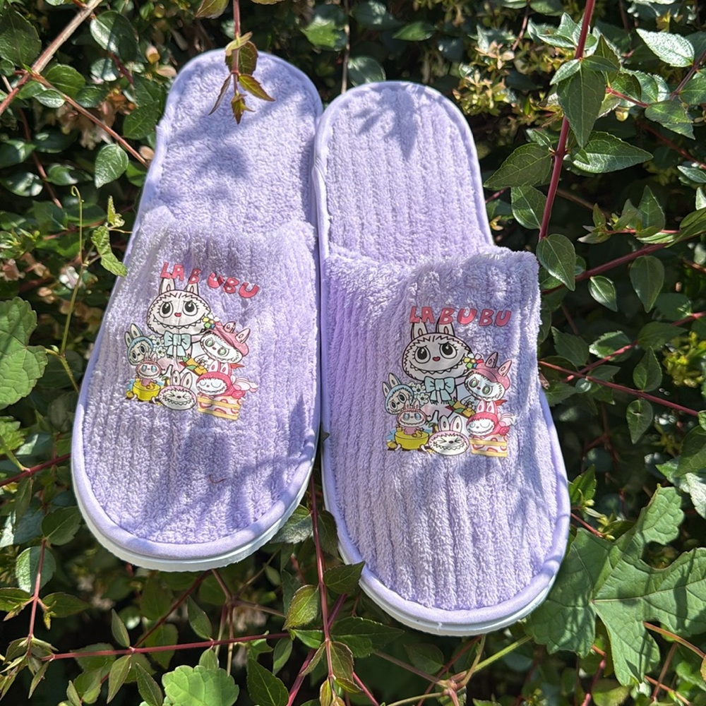 Cute Labubu purple Slippers